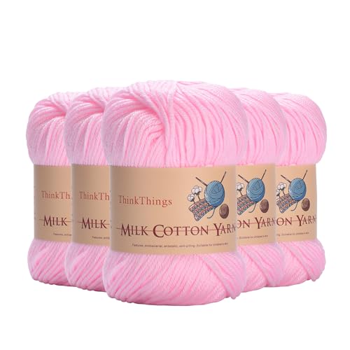 Acrylic Yarn for Crocheting Bulk, DIY Knitting Light Pink Yarns Large 10Balls Pack 17.6oz, Weaving Knit Tool Pink Crocheted for Beginners - color: light pink