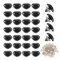 MECCANIXITY 100set 15mm Large Plastic Triangle Safety Noses Black with Washer for Crochet Stuffed Animal Doll Craft Puppet Plush Toy Bear - color: Black, size: 15mm