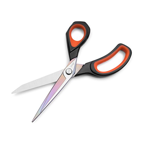 LIVINGO Fabric Scissors 8.5" Tailor Sewing Shears Professional | Forged Stainless Steel Blade, Titanium Coating, Comfortable Handle, Sewing Quilting Craft Materials - color: Black/Red, size: 8.5"