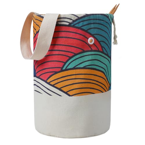 Yarn Bag, Knitting Crochet Bag, Portable Yarn Storage Bags Organizer for Crocheting Project, Store Skein Ball, Short Knitting Needle (Large, Color Arc) - color: Color Arc, size: Large