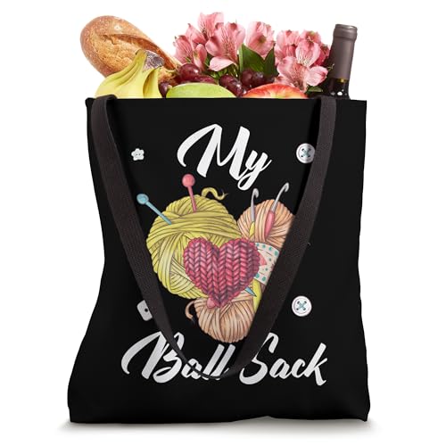 My Ball Sack | Funny Knitting Yarn Crochet Supplies Storage Tote Bag