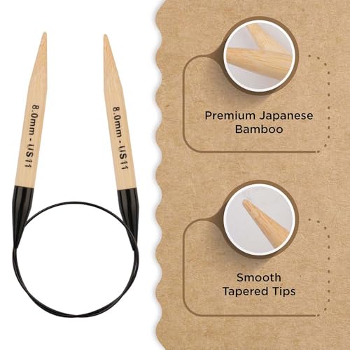 Knitter’s Pride Bamboo Luxe Fixed Circular Needle 32""(80cm) - US 11(8mm) - size: 8.00mm