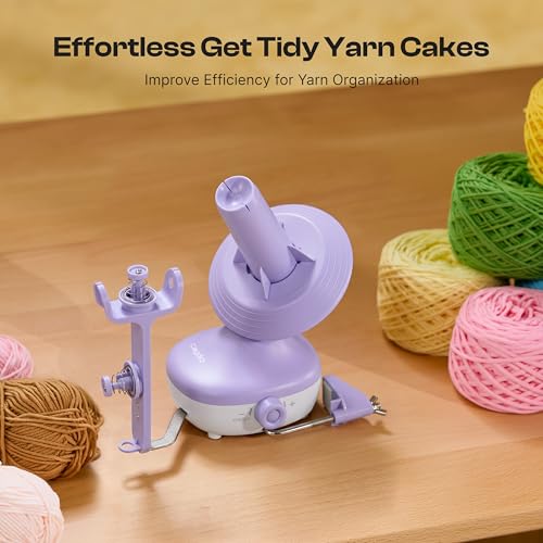 Caydo Electric Yarn Winder, Effortless Yarn Organizer for Crochet Lovers | Auto Winding with Dual Tension Spring Stepless Speed, Compact 7oz Pretty Cake, Ideal Helper for Yarn Enthusiasts Light Purple - color: Light Purple