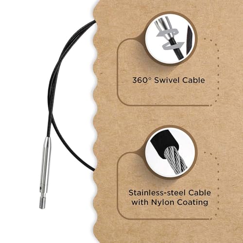 Knitter’s Pride Thin & Flex 360° Swivel Cable - 94 cm Length - size: 120cm