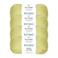 Estako Royal Cotton, 100% Mercerized Giza Cotton Yarn, Light Yellow, 4-Pack | soft, silky sheen, super fine, fingering 1, sock weight, 200 g, 548 yds, baby clothes, summer tops - color: 5059 - Light Yellow, size: 4 Skeins