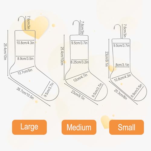 Afcabakila 3 Pairs Stainless Steel Sock Blockers Knitting for Adults in Small Medium Large for Knitting Crochet Socks Drying Hanger for Shaping and Displaying