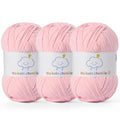Fluffy Chenille Yarn for Crocheting，Baby Yarn for Crocheting Soft，3 Pack of 100g/3.5oz Velvet Amigurumi Yarn ，Fingering Weight Yarns for Crocheting Baby Blankets、DIY Craft.(3 Light Pink) - color: 3 Light Pink