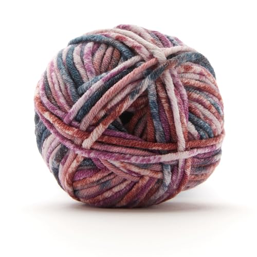 Loops & Threads Sunset Bulky Twist Multi Yarn – Bulky Weight Yarn for Knitting, Crochet, Weaving, Arts & Crafts, 15 Pack - color: Sunset