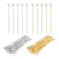 PATIKIL 1.8 Inch Eye Pins, Jewelry Making Headpins Straight Pins Findings Bendable for DIY Craft Bracelet Necklace Earring Pendant Making Supplies-400Pcs(Silver Gold) - color: Silver Gold, size: 1.8 Inch