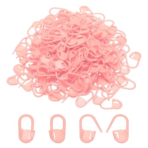 PATIKIL Crochet Stitch Markers, 200Pcs Plastic Knitting Markers Needle Pin Locking Stitch Marker for Sewing Crocheting DIY Craft, Pink - color: Pink