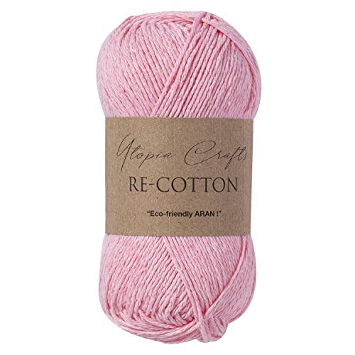 Re-Cotton Knitting Yarn 3X 100g / 3.52oz (Light Pink, 3 Pack) - color: Light Pink