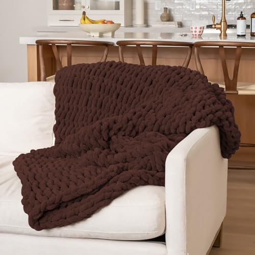 10 Pack Coffee Fuzzy Chunky Yarn for Hand Knitting, Bulky Thick Fluffy Chenille Yarn for Crocheting, 260yds/70.5oz Jumbo Crochet Yarns, Soft Chunky Knit Blanket Yarns for Crochet - color: 10 Coffee