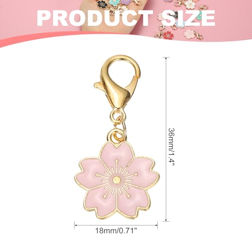 PATIKIL Flower Crochet Stitch Markers, Knitting Cherry Blossom Charm Marker for DIY Craft - color: Pink