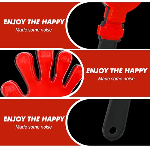 24 Pcs Cheerleading Pom Poms and Hand Clappers Noisemakers Set for Team Spirit Items Sporting Events Football Baseball Cheering Essentials Party Favors Dance - color: Red and Black