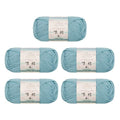 Susan's Family Combed Cotton 4 ply Yarn 5x50g-5Packs-17#Marine Blue | 5skein pack balance 60cotton40acrylic blend Fingering Yarn Soft breathable durable crochet and knit baby blanket cardigan toy - color: 17#Marine Blue
