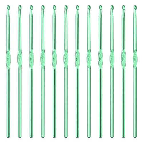 12PCS 4mm Crochet Hooks, US Size G/6 Small Crochet Hooks, Aluminum Crochet Needles for DIY Yarn Craft, Knitting Needles for Beginners Women Adults - color: 4mm
