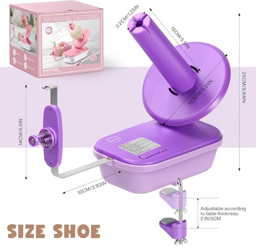 MIAOKE Electric Yarn Ball Winder, High Speed Three Gears Adjustable 4-10oz Large Automatic Winder for Crocheting, Convenient and Easy to Use, Good Helper for Knitting Enthusiast