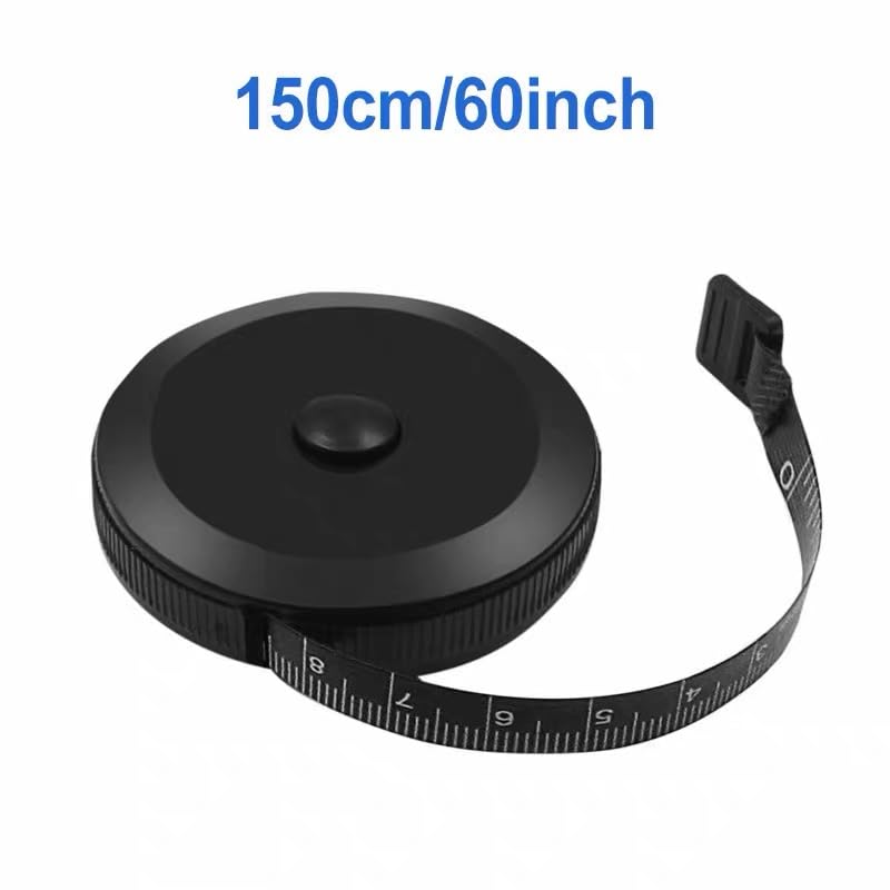 2 Pack Soft Tape Measure Retractable Measuring for Body Fabric Sewing Tailor Cloth Knitting Craft Weight Loss Measurements Retractable Black Double Scales Rulers