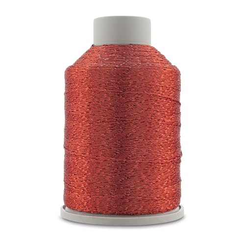 YarnArt Camellia Metallic Shimmer Fine Yarn – Polyester & Metallic Thread for Crochet, Embroidery & Jewelry Making – 20g & 50g Skeins, 192m (Red, 50g Skein) - color: Red, size: 50g Skein
