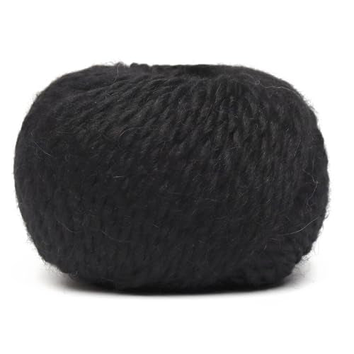 100% Baby Alpaca Yarn 6 Skeins 300g Bulky Weight Knitting Crochet Black | Made in Peru with natural warmth and softness featuring 324yd of premium fiber ideal for scarves shawls sweaters and more - color: Black, size: Bulky - 6 Skeins