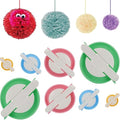 Amoboo Pom Pom Maker, 2 Sets 4 Sizes Fluff Ball Weaver Craft Tool | 4-size fluff ball weaver tool set, ideal for wool knitting and handmade decorative craft creations. - size: 8