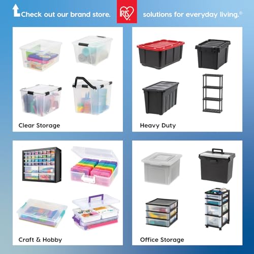 IRIS USA 54 Qt Stackable Plastic Storage Bins with Lids, 12 Pack - BPA-Free, Made in USA - See-Through Organizing Solution, Latches, Durable Nestable Containers, Secure Pull Handle - Clear - color: Clear, size: 54 Qt, style: 12 Pack