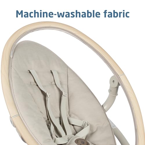 Maxi-Cosi Cassia Smart Baby Swing for Infants, Portable, Foldable Infant Swing with Music, 360 Rotation, 5 Speeds, 12 Melodies, EcoCare Fabric, Auto Motion Sensor, 2 Reclines, Classic Oat - color: Classic Oat