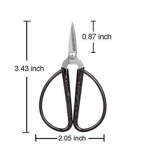 3.3-inch Small Sewing Embroidery Scissors, Stainless Steel Little Scissors Sharp Tip Detail Shears for Sewing Crafting, Art Work, Cross Stitch Cutting, Handcraft, Needlework DIY Tools Black - color: Black