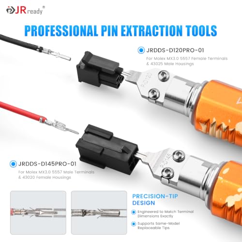 JRready Molex Micro Fit 3.0 Connector Kit with Molex Pin Connector 4Pin 6Pin 8Pin Power Connectors Plug Kit 3.0mm Pitch ACTCRH6A01 - color: 4/6/8 Pin Connector with Pin Removal Tool