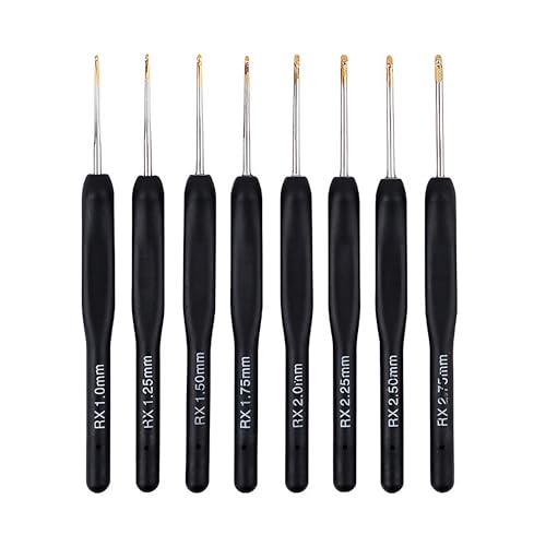 Crochet Hook Fine Gauge Single Piece with Soft Black Grip Handle, Smooth Aluminum Tip for Detailed Yarn Work, Comfortable Control for Amigurumi Lace and Small Projects