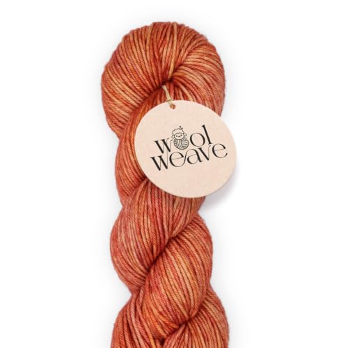 Woolweave Worsted Weight Yarn for Knitting & Crocheting, Hand Dyed, 180yd | 100% Extrafine Merino Wool Yarn, Ultra-Soft & Warm, 100g, Machine Washable - Apricot - color: Apricot