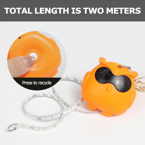 Cute Pink Owl Fashion Measuring Tape 79", Sewing Gifts w/Keychain | Soft dual-sided (cm/in) retractable pocket ruler. Essential sewing supplies & cute gifts for crafters, quilters and kids - color: A20-Pink Owl