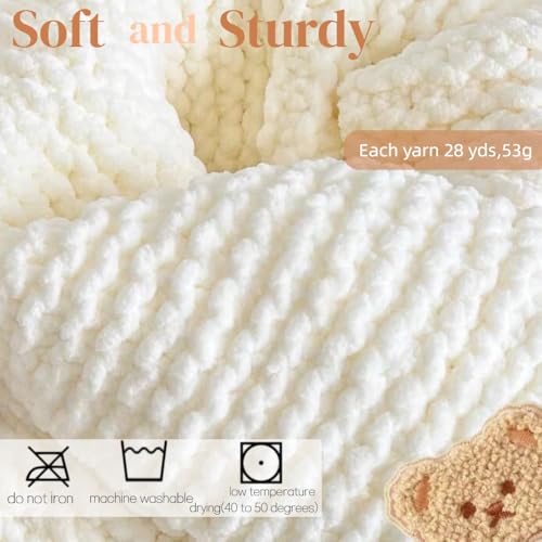 Yarniss Knitting Loom Kits，Knitting Scarf Kits with White Yarn - color: White