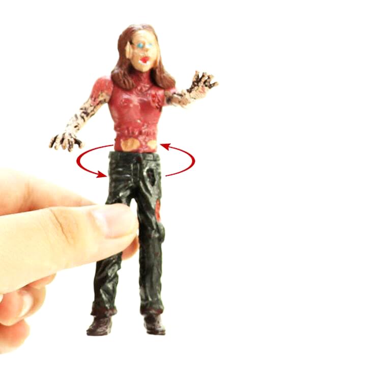 PowerTRC Toy Zombie Action Figures with Movable and Detachable Joints | Mini Zombie Figurines | Great for Presents, Decoration, and Party Favors | Pack of 6, 4 Inches Tall Zombies - style: #1 Set of 1
