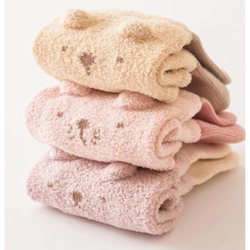 COUVER Baby Non Slip Grip Ankle Socks with Non Skid Soles for Infants Toddlers Kids Boys Girls - color: Animal Ears 2 Tone(6 Pairs), size: 0-12 Months