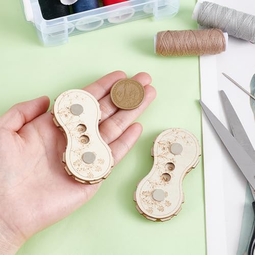 NBEADS 2 pcs Wooden Knitting Counters, Knitting Row Counter Crochet Row Counter Wooden Knitting Stitching for Recording The Number of Weaving Rows, 1.38x2.91x0.43inch