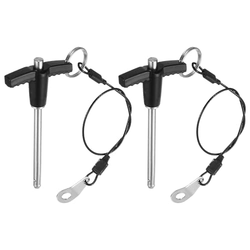 uxcell 2Pcs T Handle Lock Pins, 5mm x 50mm Usage Length Stainless Steel Push-Button Quick Release Pin - size: 5mm x 50mm