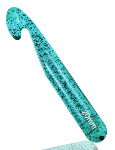 Weabetfu 20mm Large Crochet Hook,Huge Crochet Hooks for Chunky Yarn,Ergonomic Knitting Giant Crochet Needles,Big Crochet Hooks for Knitting Yarn Carpet Scarf Wool Roving, Green - color: Green, size: 20mm
