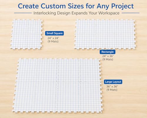 IRSTBL Knitting Blocking Mats Set – 9 Interlocking Foam Mats with Gridlines, 100 T Pins, 20 Locking Stitch Markers and Storage Bag – Crochet Blocking Boards Kit