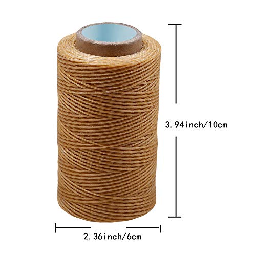284Yards Leather Sewing Waxed Thread, 0.8mm Waxed Thread for Bookbinding | Waxed Thread for Bookbinding, Upholstery Thread Heavy Duty, Wax String for Leather Craft DIY/Bookbinding/Shoe Repairing - color: Natural Color
