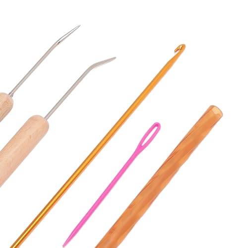 Loom Knitting Pen Tool, Crochet Hook Set DIY Knitting Loom Hook for Hat Scarf Blanket Making Quick Winding Wooden Handle Smooth Aluminum Needle Easy Thread Pulling