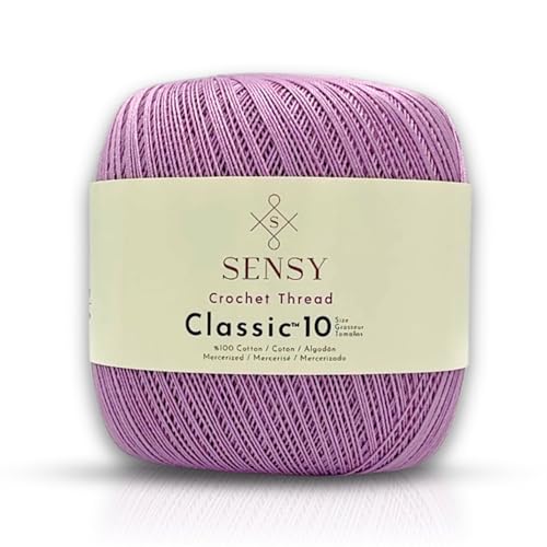 S Sensy Classic Size 10-Mercerized Giza Cotton #0 Lace Yarn Lilac 618 Yards - color: Lilac, size: 1 Skein