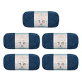 Susan's Family Combed Cotton 4 ply Yarn 5x50g-5Packs-44#Blue Ashes | 5skein pack balance 60cotton40acrylic blend Fingering Yarn Soft breathable durable crochet and knit baby blanket cardigan toy - color: 44#Blue Ashes