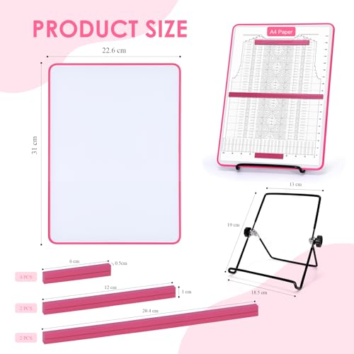 BABYSHEEP Knitting Pattern Holder with 8 Replacement Magnets | Knitting Chart Keeper Magnetic Board Cross Stitch Supplies for Crochet 12.3*8.9inches (Pink Border) - color: Pink