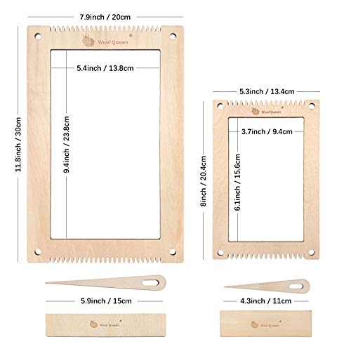 Hand U Journey Rectangle Weaving Loom Kit 7.9''x11.8'' and 5.3''x7.8'', 2 Set with Weaving Tools and 16 Pages Instruction Book-Size M - size: 7.9''x11.8'' &5.3''x7.8''