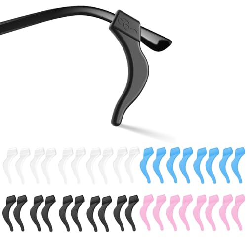 SMARTTOP Eyeglass Ear Grip - 18 Pairs Soft Comfortable Anti-slip Holder, Silicone Ear Hook, Eye glass Temple Tips Sleeve Retainer for Sports Glasses, Sunglasses Presbyopia Reading Glasses - color: Us-s-22a-4c