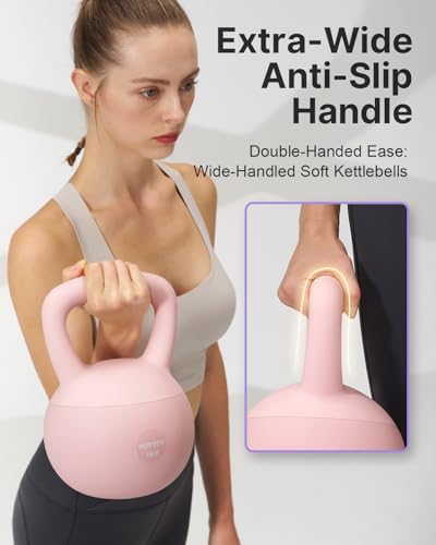 YOTTOY Soft Kettlebell,Kettlebell Anti-Slip Grip Weight for Home Workouts, Kettlebells Set Strength and Safety Guaranteed - color: Pink, size: 30 Pounds