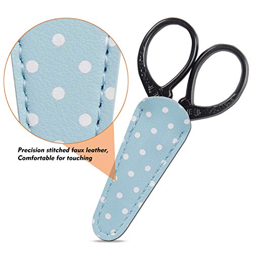 3.6inch Small Embroidery Scissors Sewing Crochet Cross Stitch | Knitting Scissors Sharp Craft Scissor with Leather Scissor Cover for Needlework Manual Sewing Handicrafts Tool - color: Black