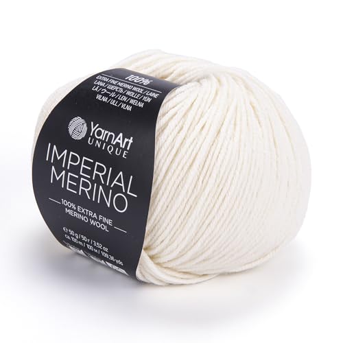 YarnArt Unique Imperial Merino Yarn - 100% Extra Fine Merino Wool, Luxurious Soft Yarn for Knitting, Crocheting, Baby Clothes, Scarves, Sweaters, 1.76 oz/50g, 109 yds (3303) - color: 3303
