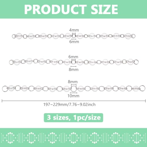 BENECREAT 3 Size Clear Numbered Row Counter Chains, Acrylic Counter Chains, Bead Knitting Chain, Knitting Stitch Markers, Thread Weaving Accessories for Clothing DIY